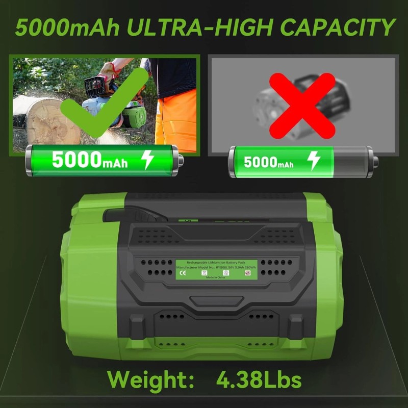 For EGO 56V 5.0Ah Lithium Battery For EGO 56V Tool