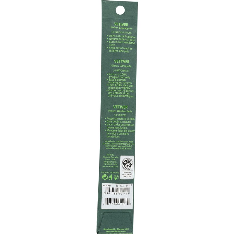 MAROMA EDA Incense Vetiver, 10 CT