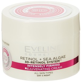 Eveline Cosmetics, Nature Line 3D Seaweed Intensive Firming Rejuvenating Day and Night Cream Reduces Wrinkles Fine Lines Age Spots for All Skin Types, Retinol & Sea Algae, 50 ml