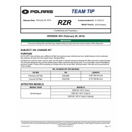 Polaris 2018-2021 Polaris RZR RS1 EPS OEM 5W-50 Oil Change Service Kit POL104