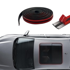 HAOBO 23Ft Car Weather Stripping, Automotive Weather Stripping, T-Shape Cuttable Car Windshield Trim Sunroof Seal with Self Adhesive, Waterproof Rubber Edge Trim for Car Windshield (14MM*7M)
