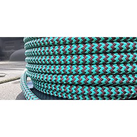 Valley Rope 9/16 x 100 ft.Double Braid-Yacht Braid Rope. Burgundy/Teal Herringbone