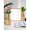 Serene Spaces Living Small Gold Cylinder Metal Vase, Elegant Flower