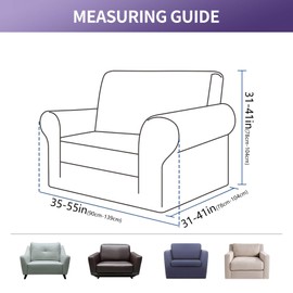 Joccun Stretch Chair Couch Cover,1-Piece Sofa Slipcover Spandex Jacquard Fabric Sofa Covers with Elastic Bottom,Washable Furniture Protector for Dogs,Cats,Kids(Armchair,Navy)