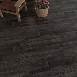 VEELIKE Ebony Oak Vinyl Plank Flooring Waterproof Peel and Stick Laminate Flooring Planks 16-Pack 6''x36'' Peel and Stick Floor Tile for Bedroom Kitchen Living Room Sticky Vinyl Sheet Flooring Planks