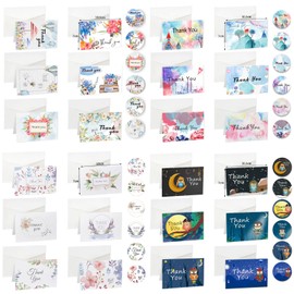 12 Pack Thank You Cards & Envelopes, Cute Lovely Small Size 5"x 3" Thank You Thanks Thanksgiving Greeting Cards, 2X6, White 1