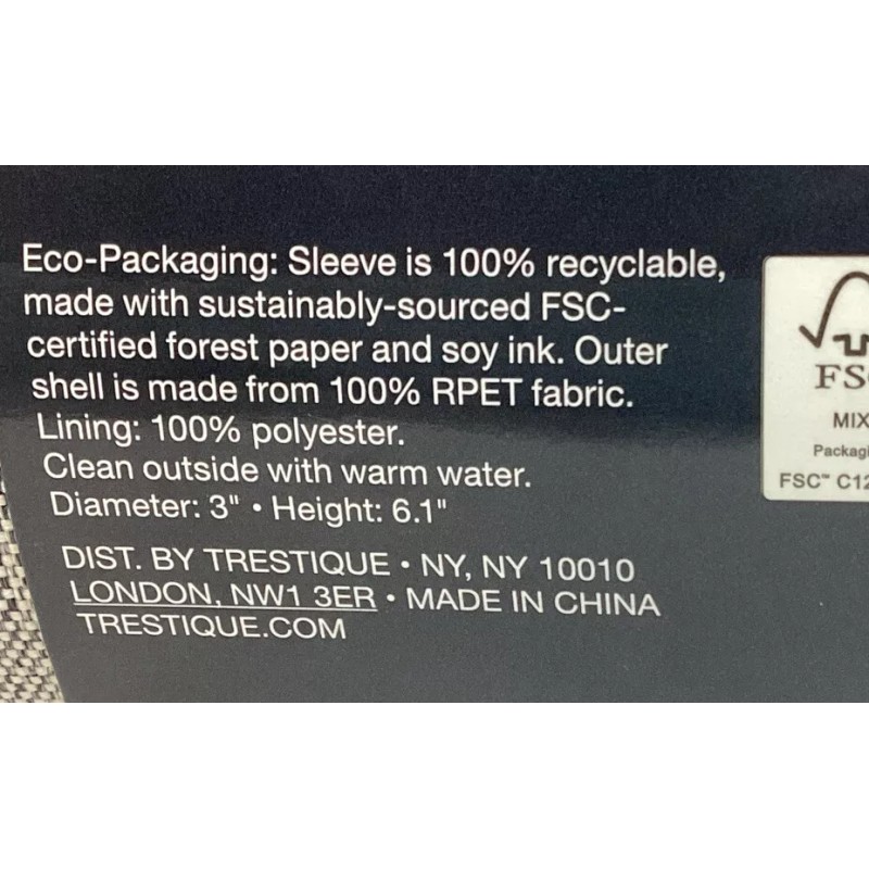 Trestique Make-up Bag Clean Ocean Collection GRAY (L) As Pictured