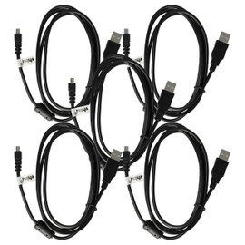 vhbw 5x USB-Kabel Datenkabel (Standard-USB Typ A auf Kamera) kompatibel mit Fuji FinePix JZ300, JZ305, S1000fd Kamera, Camcorder, 150 cm