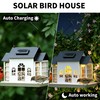 Solar Bird Feeder House for Outdoors, Metal Large Capacity 3-Compartment