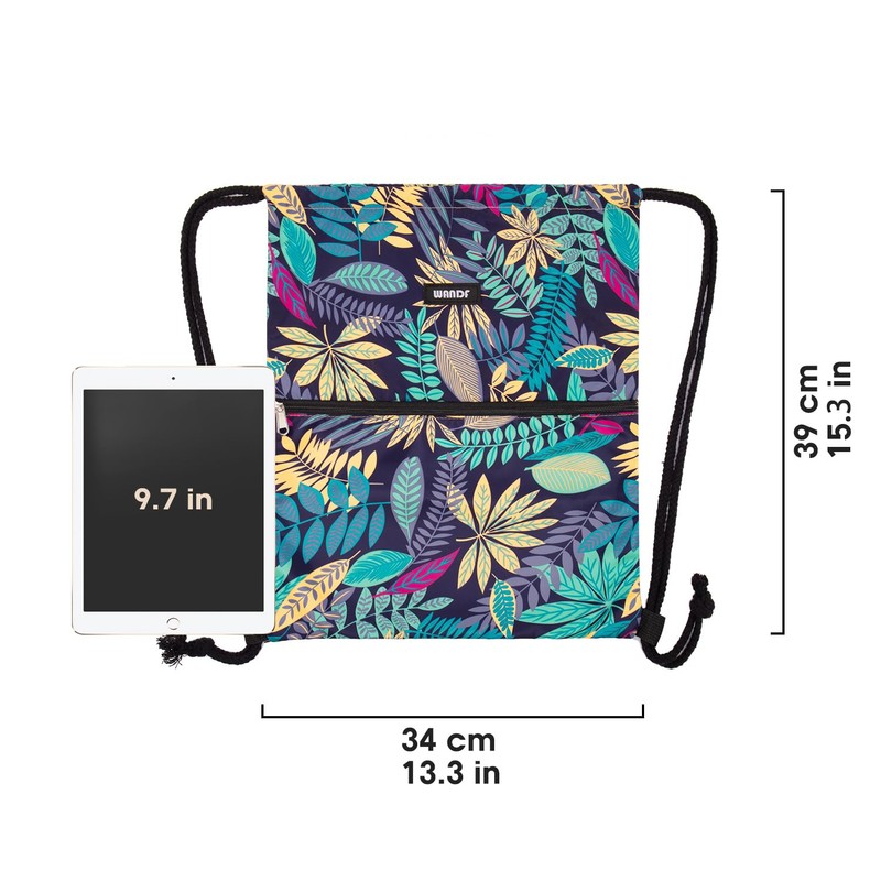 WANDF Drawstring Backpack String Bag Sackpack Cinch Water Resistant Nylon