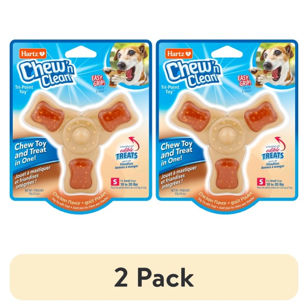 unbranded (2 Pack) Hartz Chew 'n Clean Tri-Point Chew Toy,
