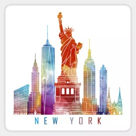 Endless New Objects New York City Skyline Watercolor Vinyl Decal Decor Sticker Laptop Quote Bumper