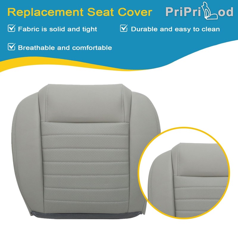 Priprilod Driver and Passenger Side Bottom Replacement Leather Perforated Seat