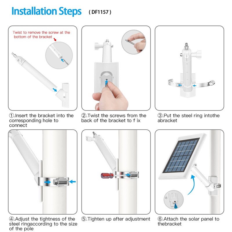 HOLACA Solar Panel Pole Mount - Compatible with Rin-g, Arl-o,