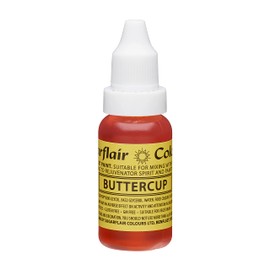 Sugarflair Buttercup Liquid Food Colouring Droplet For Colouring Royal Icing, Sugarpaste Buttercream, Sugarpaste Also For Painting & Can Be Used With An Airbrush - 14ml