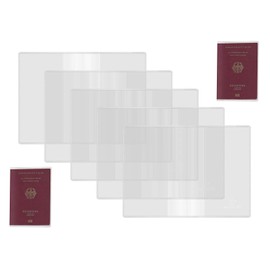 Passport Covers 5 Pack, Clear Plastic Passport Protector, Transparent Frosted Protective Passport Holders for Standard Size Passports RFID ID Card Covers Travel Organizer Accessories for Women Men