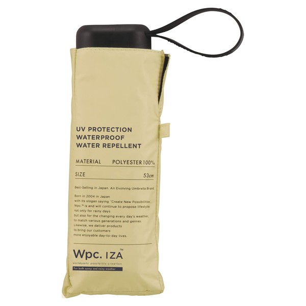 Wpc. ZA003-911-102 Parasol IZA Type COMPACT Beige Folding Umbrella, 20.9