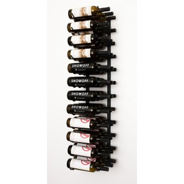 VintageView W Series Pro Wine Rack 4 - Metal Wall Mounted Wine Rack - Modern, Label Forward Wine Storage - Space Saving Wine Rack with 36 Bottle Storage Capacity (Matte Black)