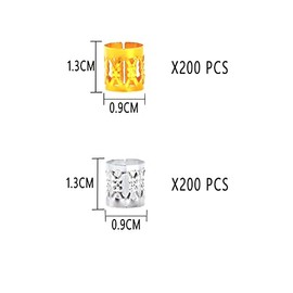 Leeven 400 Pieces Aluminum Hair Jewelry Dreadlocks Metal Cuffs For Hair Braids Hair Accessories For Braids Adjustable Metal Cuffs Hair Decoration Brai