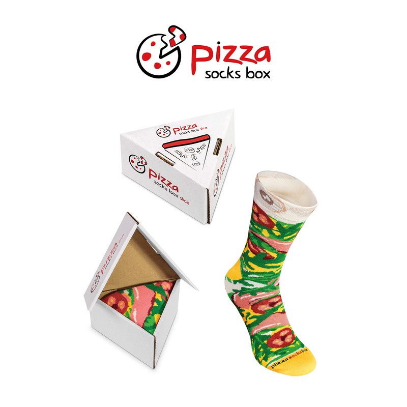 Rainbow Socks - Pizza Slice Box Socks - Italian -