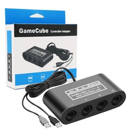 Gamecube Controller Adapter for Switch/OLED/Switch 2, Gamecube Adapter Compatible with PC Wii U with 4 Ports 6 FT Cable Support Turbo and Vibration for Gamecube Controller Play Super Smash Bros