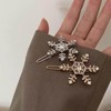 E EMZHOLE Snowflake Hair Clips Crystal Snowflake Hair Clip Barrette