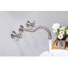 SITGES Wall Faucet,Two Handle Bathroom Sink Wall Mount Faucet with
