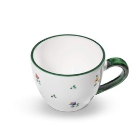 GMUNDNER KERAMIK Tea Cup Maxima Capacity: 0.4 Litres Scattered Flower Crockery Handmade in Austria