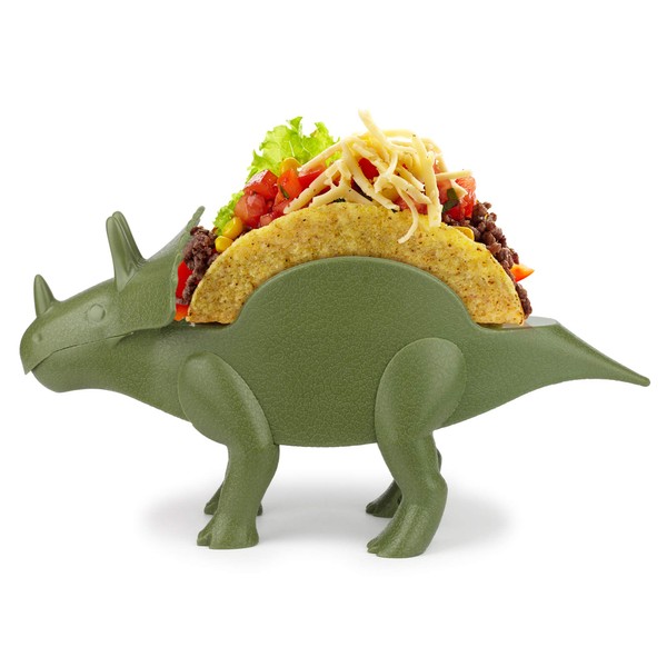 Barbuzzo TriceraTaco Taco Holder - Ultimate Dinosaur Taco Stand Holds 2 Tacos, Top Rated Novelty Taco Holder (Renewed)