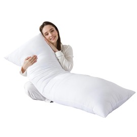 SHOUREN Cotton Body Pillow Insert - Cooling Breathable Full Body Pillow for Side Sleeper - Soft Long Bed Pillow for Adults - 20 x 54 inch-White