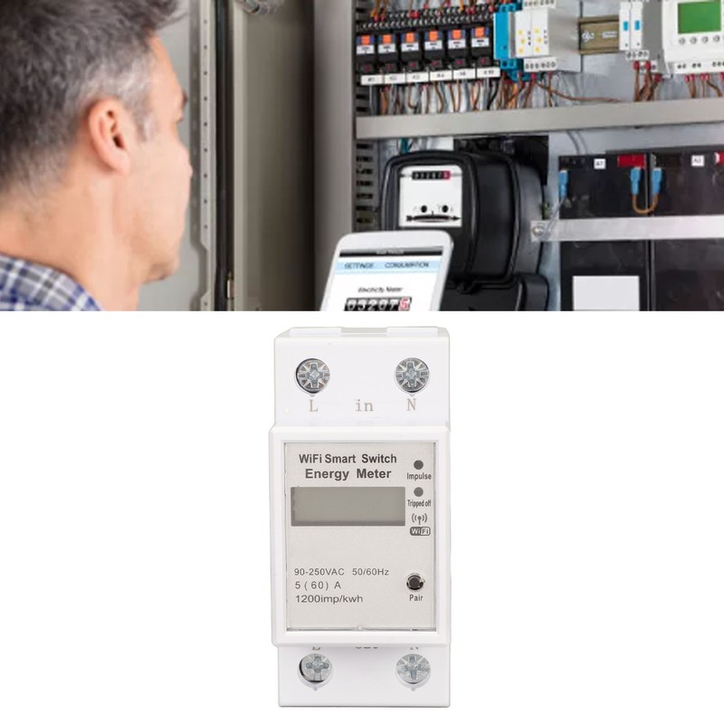 WiFi Electricity Meter LCD Display Watt Hour Meter APP Control