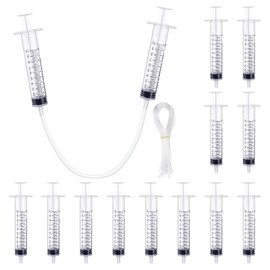 Threlaco 12 Pcs Hydraulic and Pneumatic Kit 10ml Plastic Syringe 20in Vinyl Handy Tubing for Science and Engineering Projects for Back to School Classrooms Scientific Labs