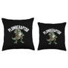 Plumber Dinosaur T-Rex Pipe Wrench Dino Funny Plumbing Throw Pillow