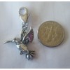 Unisex Tibetan Silver Hummingbird Zipper Pull with Heart Shaped Secure