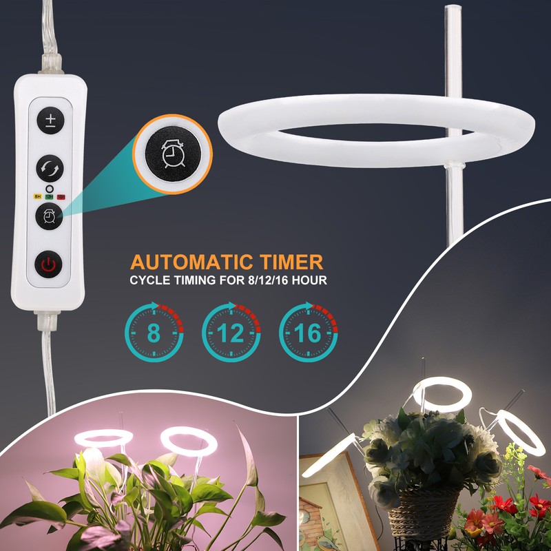 Plant Grow Light 3.3in Diameter 3 Heads Easy Operation Brightness
