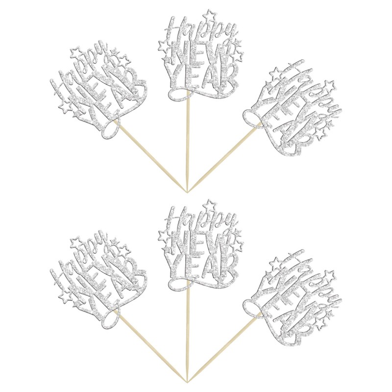 24 piezas de adornos con purpurina para cupcakes de feliz