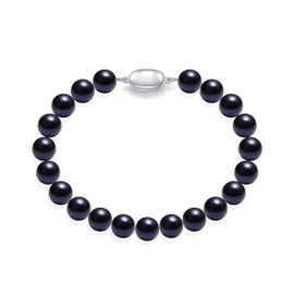 sea shell pearl bracelet - blue sea shell pearl bracelet for woman 8 inch 8mm dmb0030-20