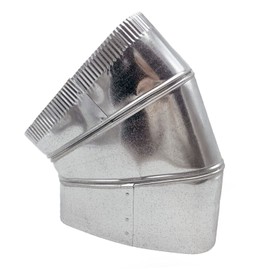 HVAC Premium Flat Oval Elbow | Flat Elbow Transition | 8" Sheet Metal 45-Degree Oval Flat Duct Angle | Galvanized Sheet Metal Duct is Compatible with Duct 8"