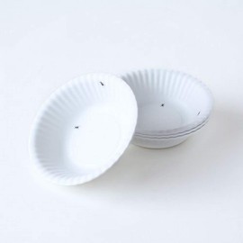 "What Is It?" Reusable White Soup or Cereal Bowls with Ant Design, 6 Inch Melamine, Set of 4
