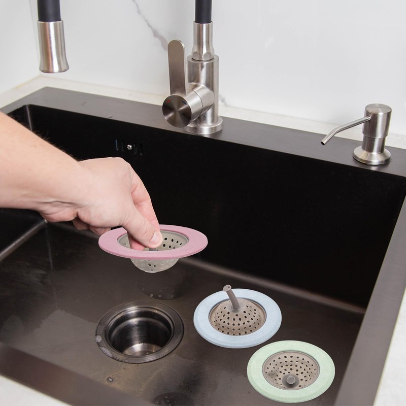 uxcell Silicone Kitchen Sink Strainer, 2Pcs Sink Drain Strainer Sink