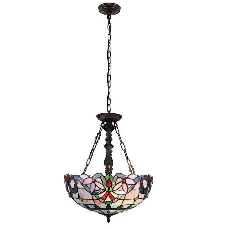 Radiance Goods Victorian Tiffany-Style Dark Bronze 2 Light Inverted Ceiling