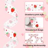 Pastel Red and Pink Strawberries with Polka Dot on White