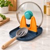 2-Pack Pot Lid and Spoon Rest Holders for Kitchen Counters