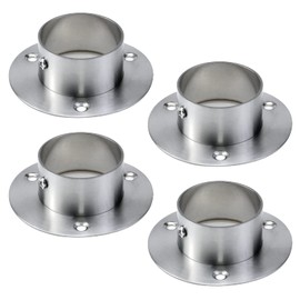 Antrader 4-Pack Stainless Steel Closet Rod Flange 2-Inch Dia. Heavy Duty Socket Bracket Support Holder for Pipe（Silver）