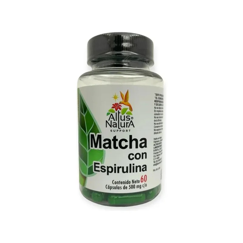 Matcha Con Espirulina 500mg C/60 Caps Altus Natura Sin Sabor