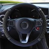 1 Stück Schwarze Auto-Lenkradabdeckung, Autozubehör, Strass-Auto-Lenkradabdeckung, Leder-Lenkradabdeckung, Elastischer Lenkradschutz