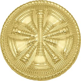 Smith & Warren Fire Chief Hat Badge Five Crossed Bugles Gold Finish