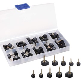 Reelau High Heel Shoes Replacement Tips Pin, 20 Pairs Women Shoes High Heel Caps, 8mm 9mm 10mm 11mm 12mm High Heel Shoe Tips with 2 Different Pins Diameter 2.4mm 3mm (Black)