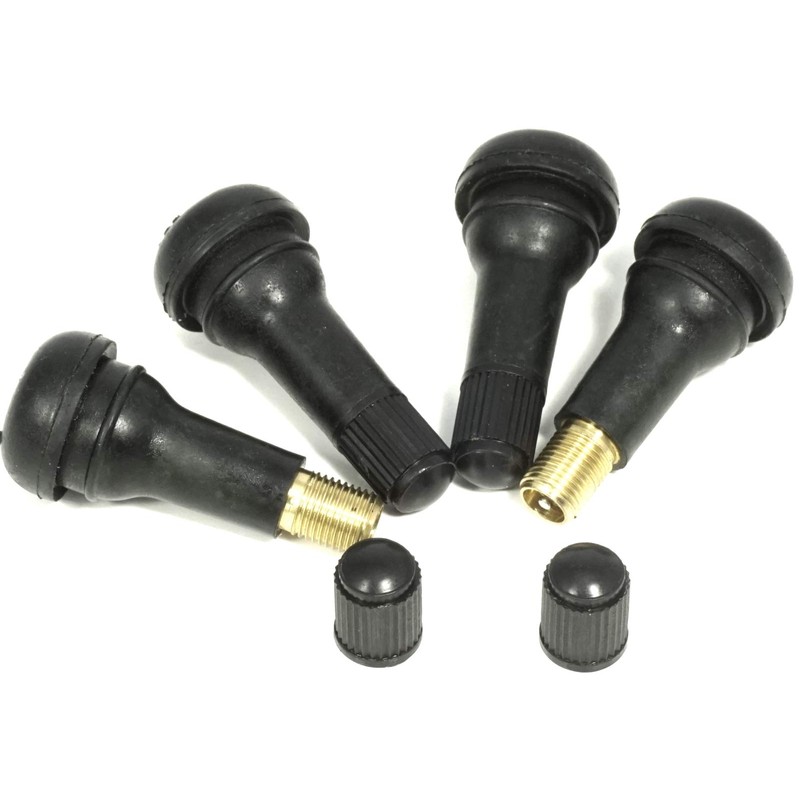 Set of 4 Snap-in Rubber Valves, TR 413 Tyre Valves,