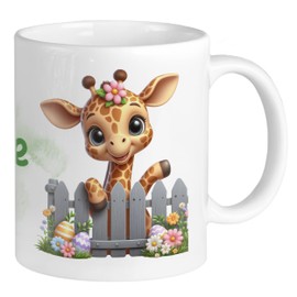 GRAZDesign Personalised Easter Mug with Name and Easter Bunny, Easter Gift for Boys and Girls, Children's Ceramic Mug 330 ml (Giraffe, 330 ml)
